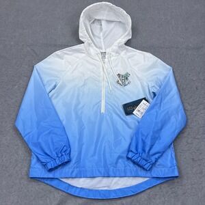 Harry Potter Hogwarts Windbreaker XS Blue 1/2 Zip Hooded‎ Lightweight Pullover